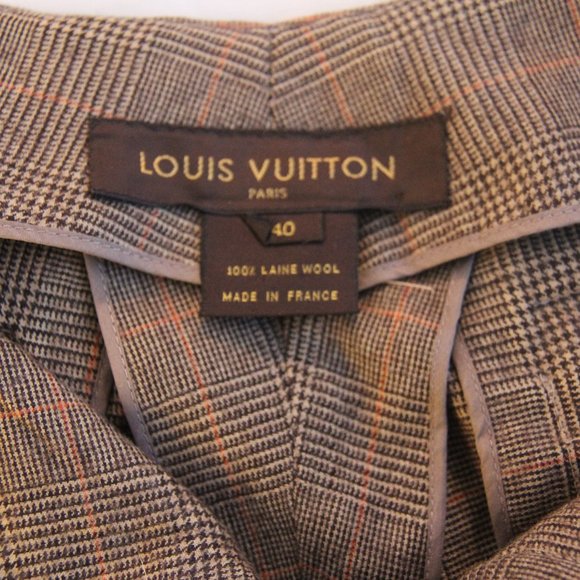 Louis Vuitton Women's 100% Wool Brown Twill Woven Wide-Leg Dress Pants/Trousers - Picture 2 of 7